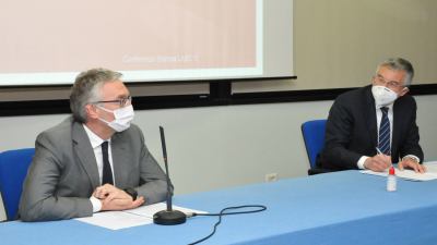 Covid-19, il presidente Ceriscioli alla presentazione del test sulle mascherine alla Politecnica delle Marche